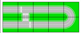 Road layout without space between